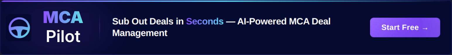 MCA Pilot – AI Underwriting & Deal Management